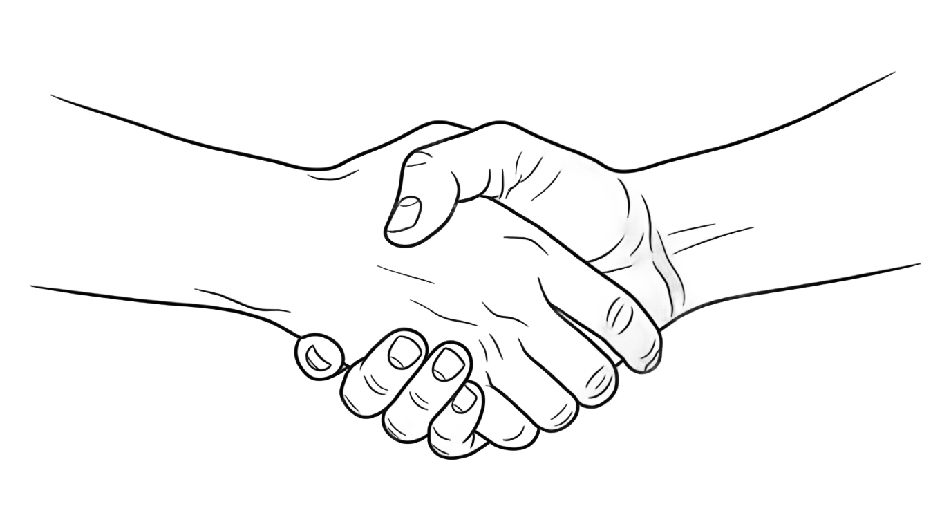 handshake outline png PNG transparent background