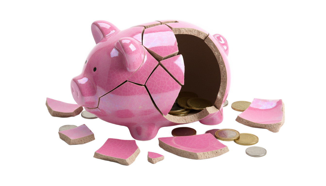 broken piggy bank png PNG transparent background
