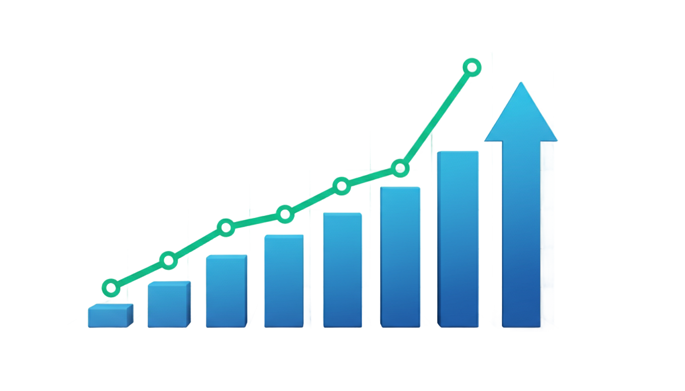 business growth chart png PNG transparent background