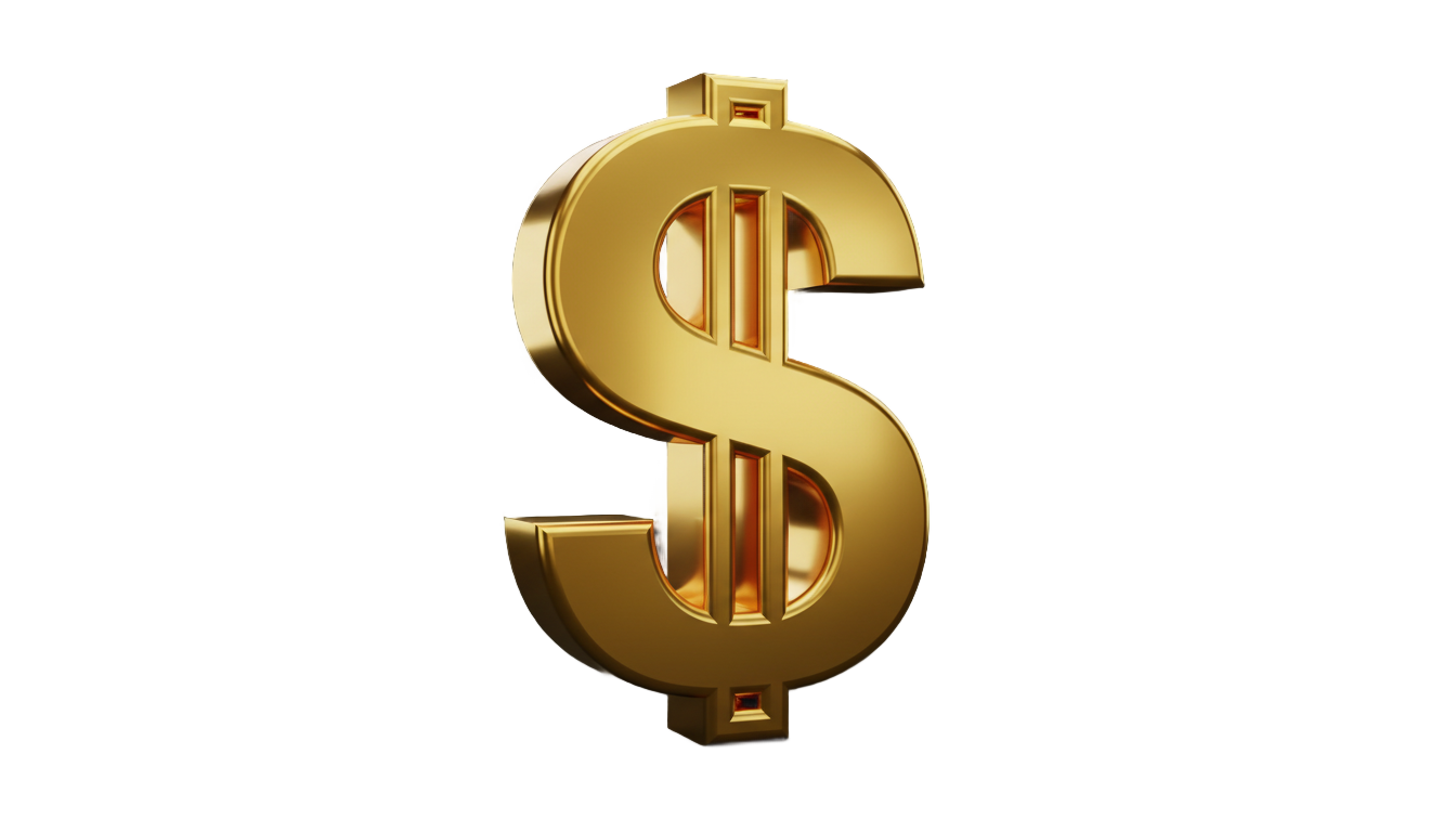 golden dollar sign png PNG transparent background
