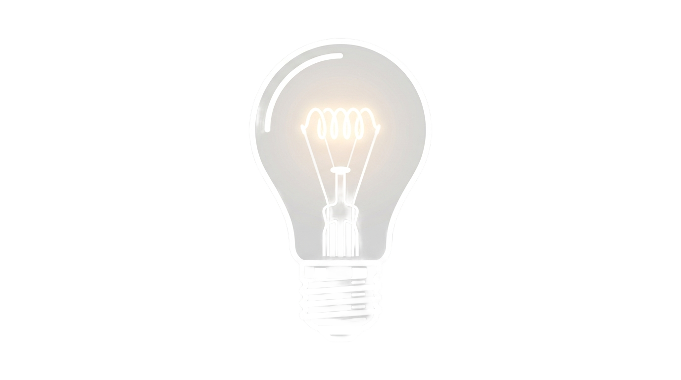 lightbulb icon white png PNG transparent background