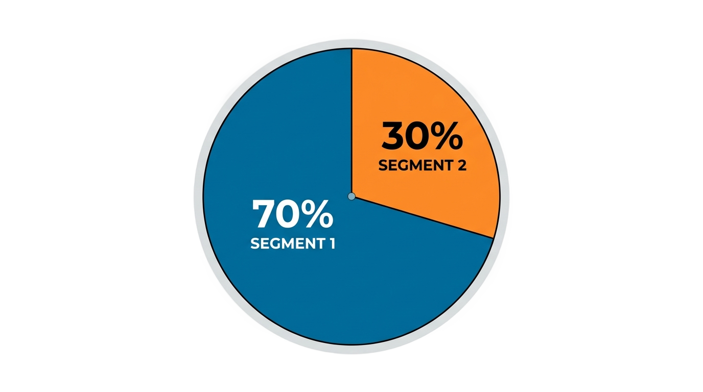 70 30 pie chart png PNG transparent background