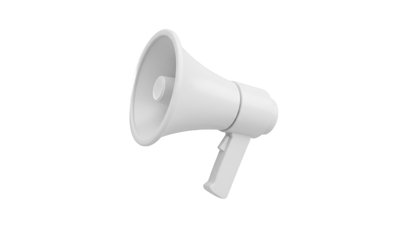 white megaphone icon png PNG transparent background