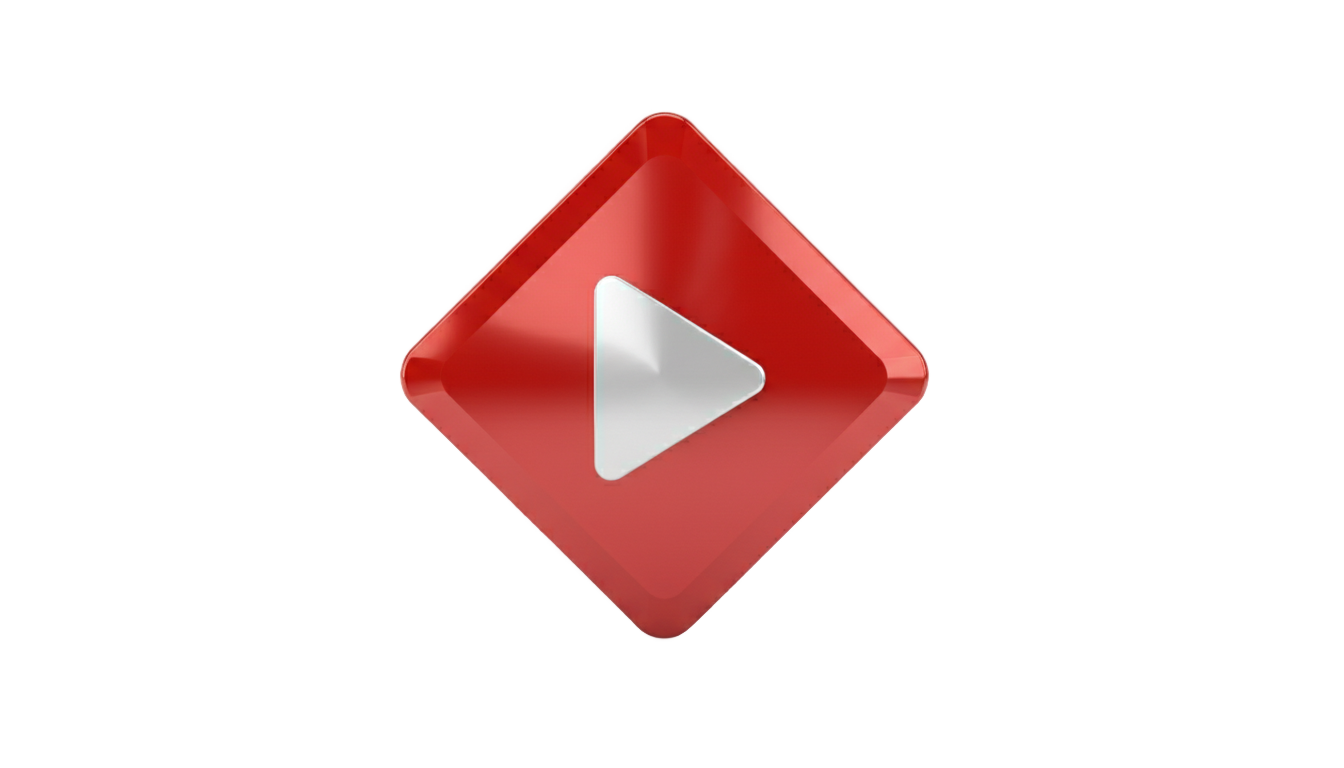 red diamond play button png PNG transparent background