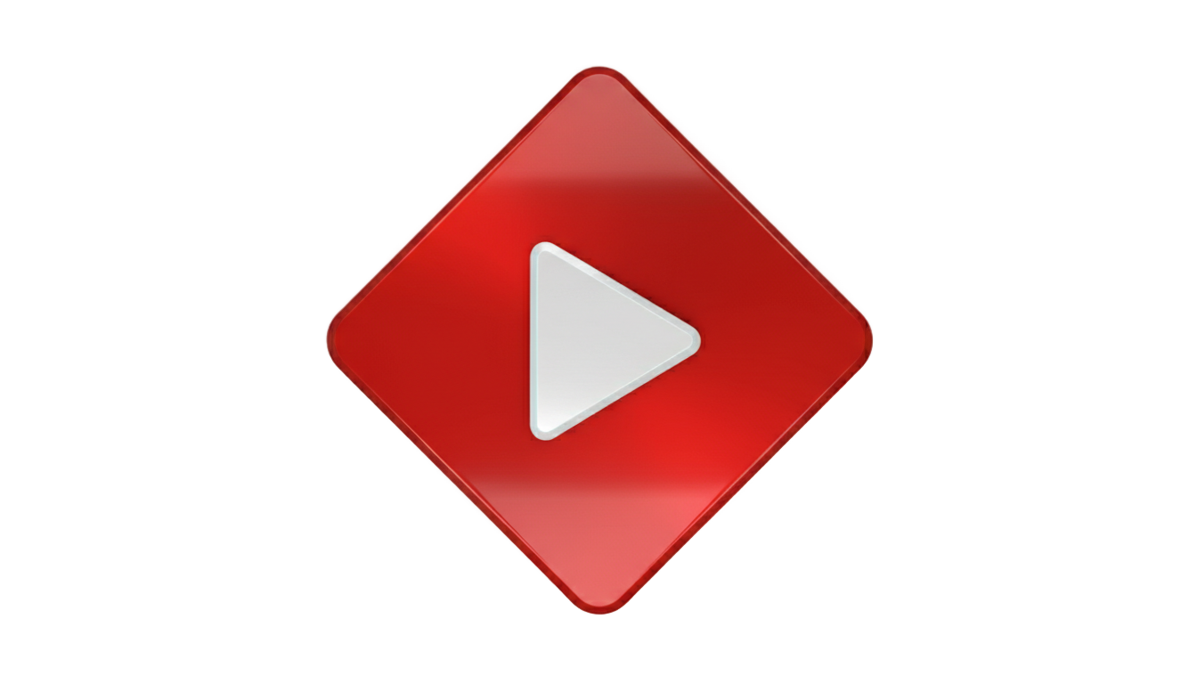 red diamond play button png PNG transparent background