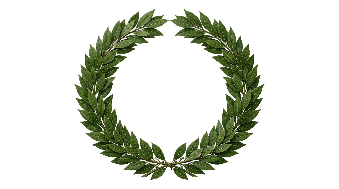 green laurel wreath png PNG transparent background