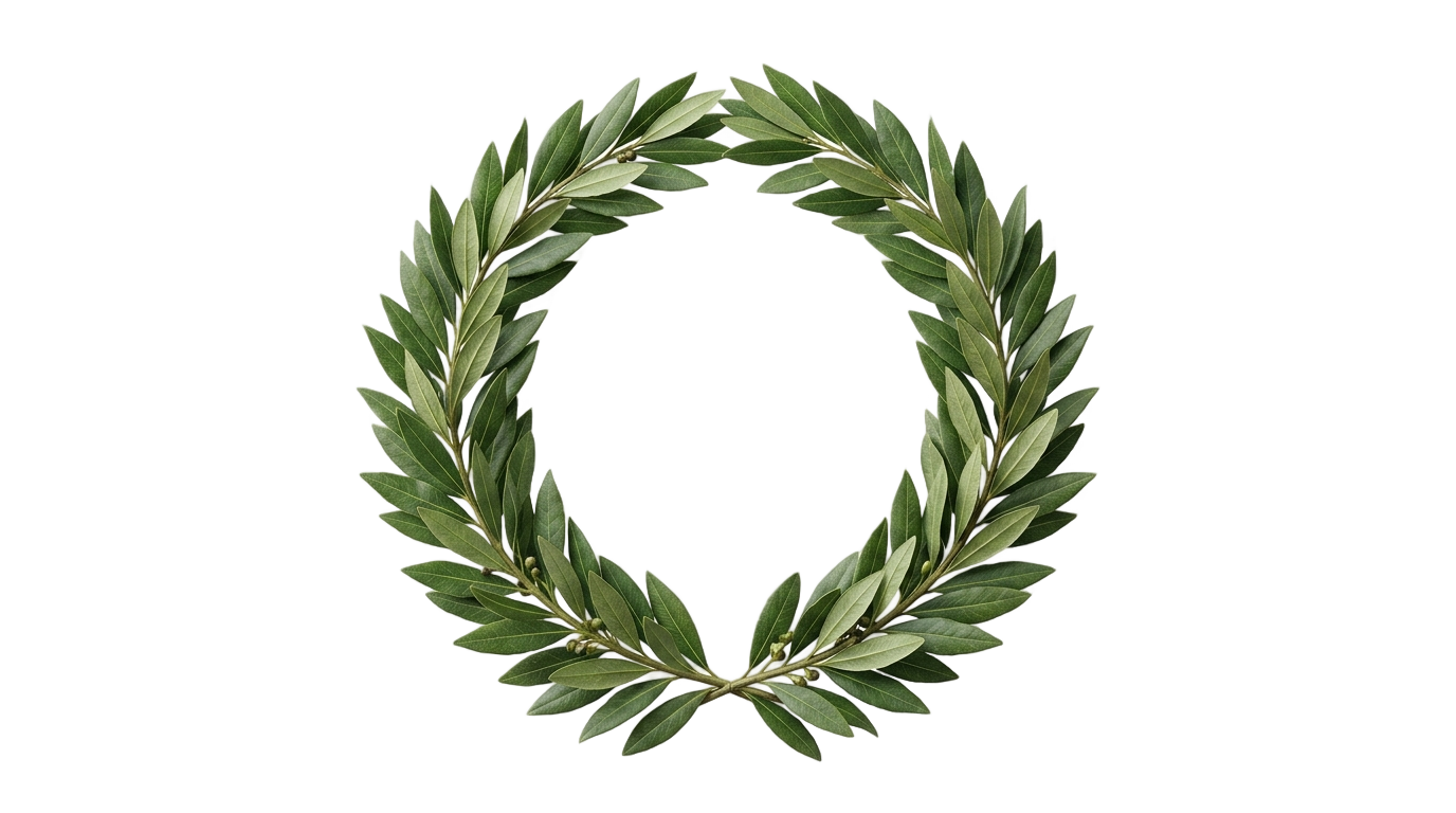 green laurel wreath png PNG transparent background