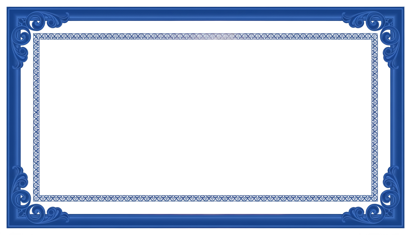 blue certificate border png PNG transparent background