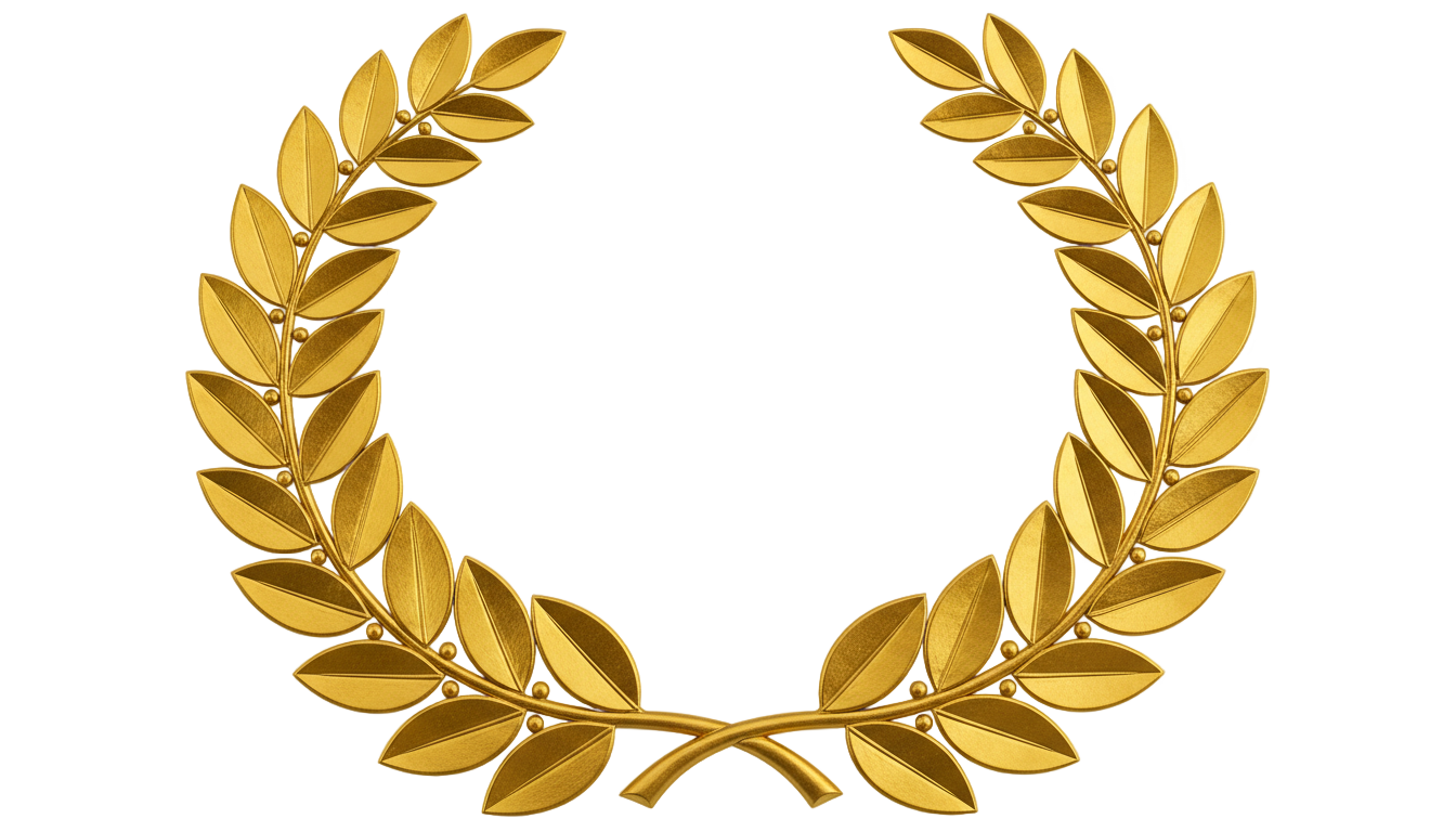 golden laurel wreath png PNG transparent background
