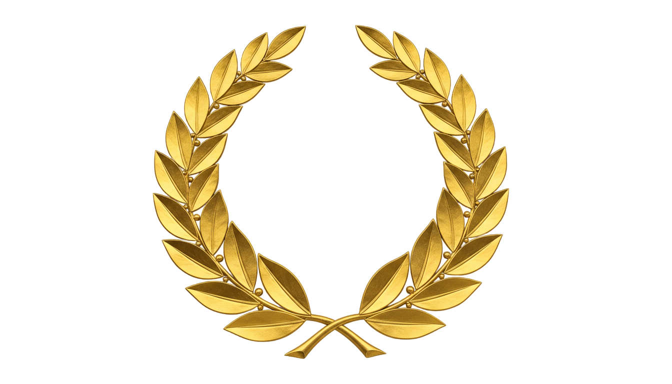golden laurel wreath png PNG transparent background