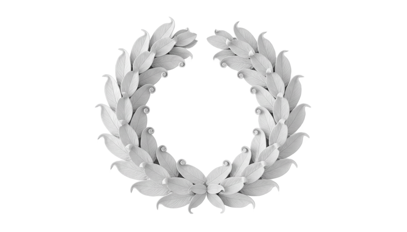 white laurel wreath png PNG transparent background