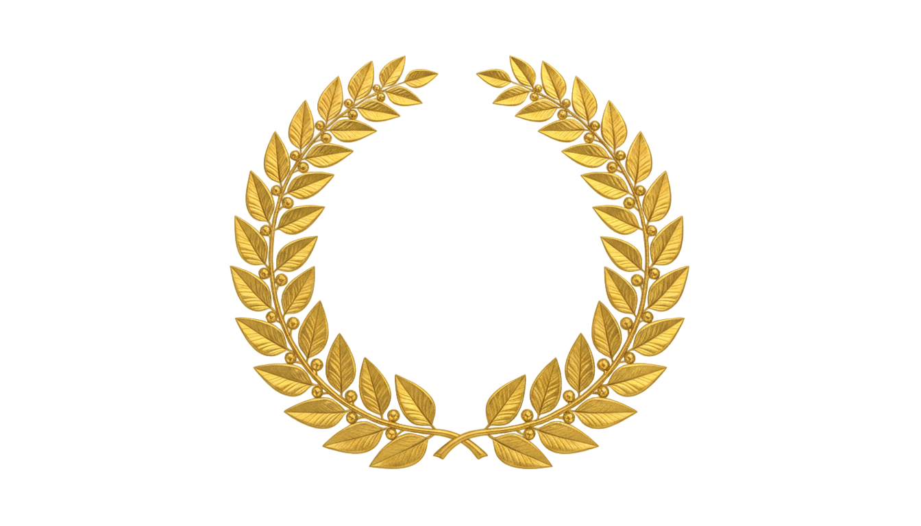 gold laurel wreath vector png PNG transparent background