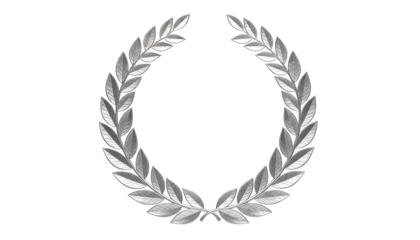 silver laurel wreath png PNG transparent background