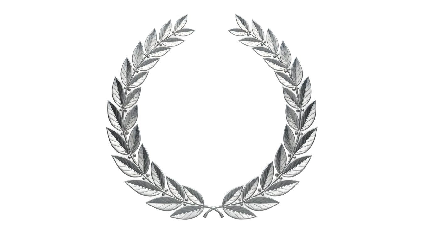 silver laurel wreath png PNG transparent background