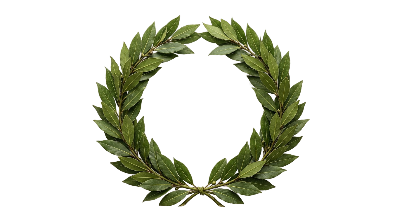 green laurel wreath png PNG transparent background