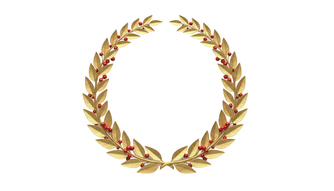 gold laurel wreath vector png PNG transparent background