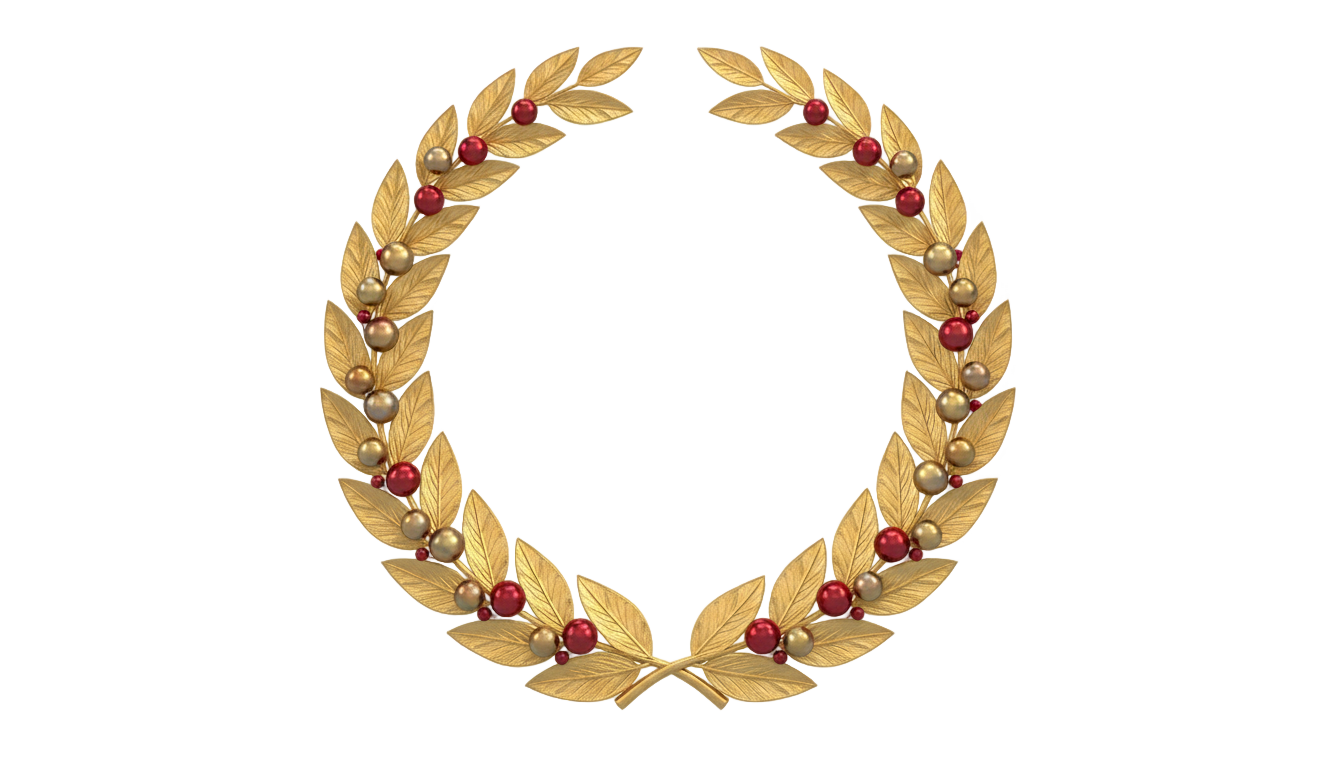 gold laurel wreath vector png PNG transparent background