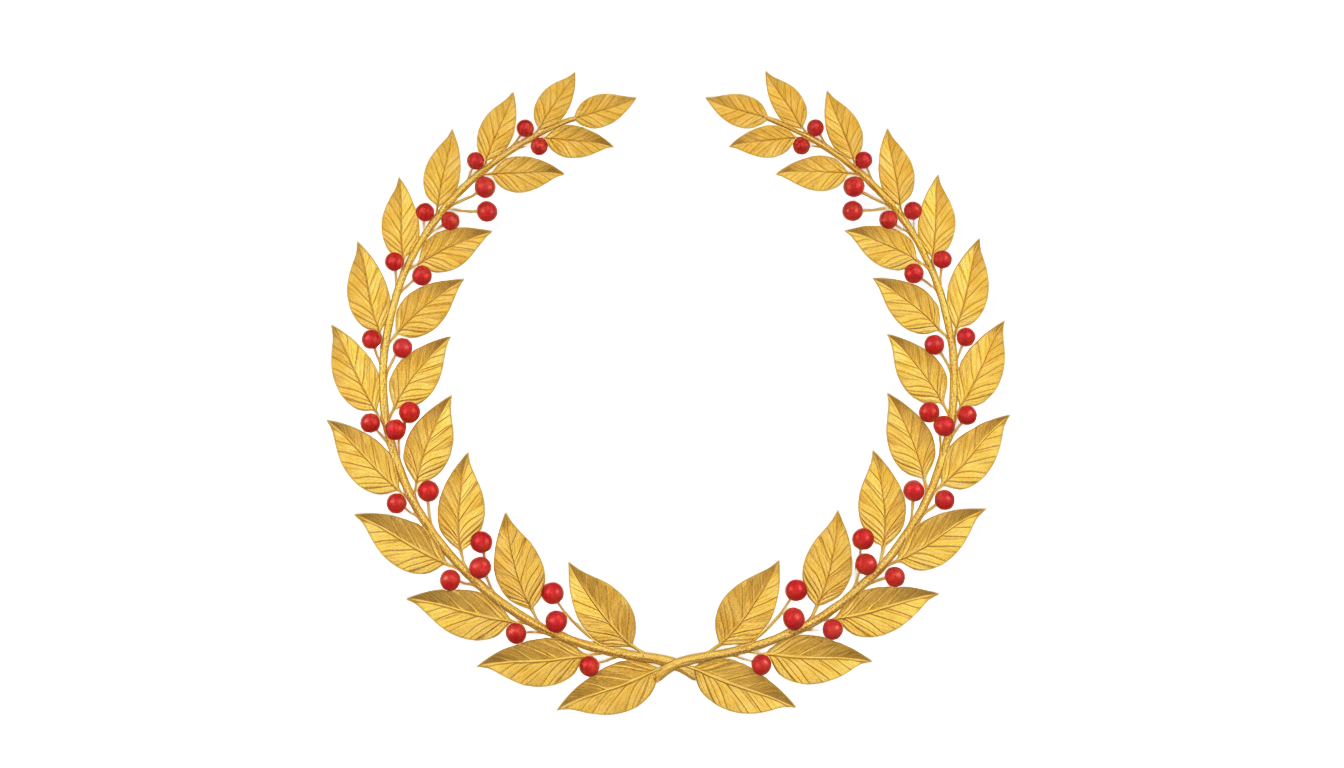 gold laurel wreath vector png PNG transparent background
