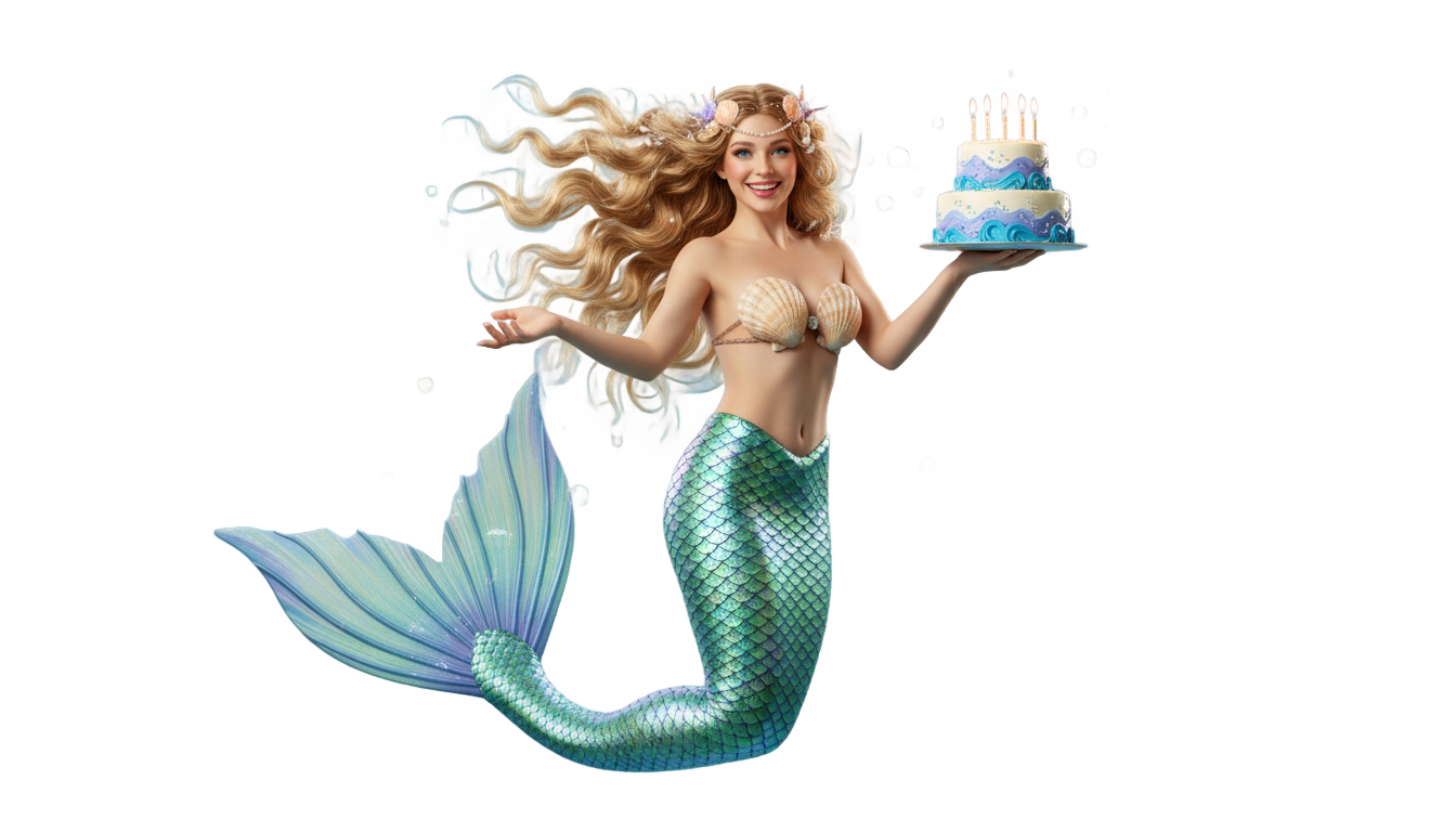 happy birthday mermaid png PNG transparent background
