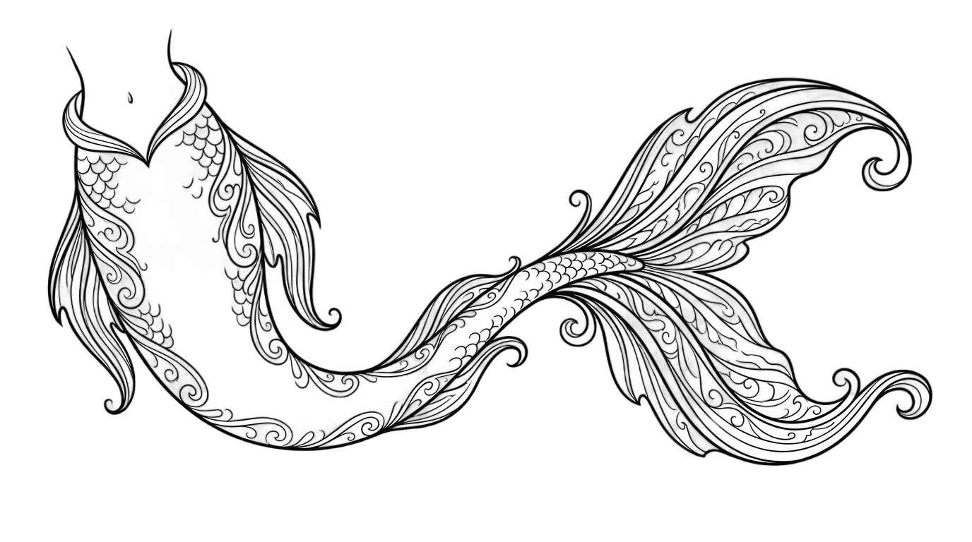 mermaid tail outline png PNG transparent background