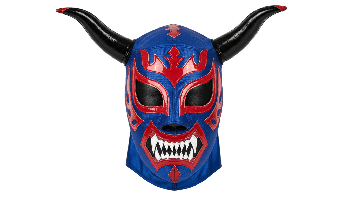 blue demon luchador png PNG transparent background