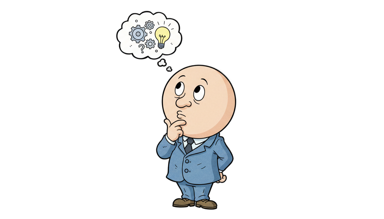 cartoon person thinking png PNG transparent background
