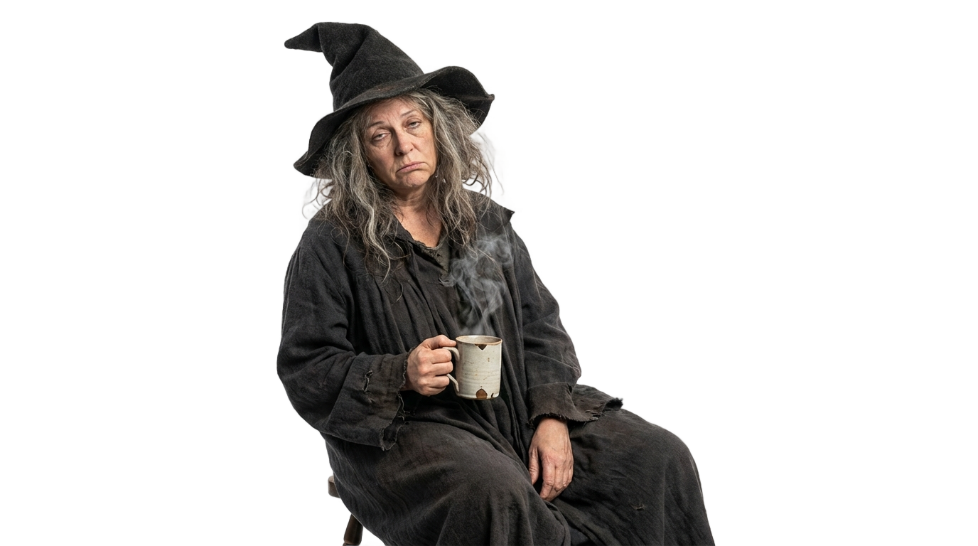 this witch needs coffee before any hocus pocus png PNG transparent background