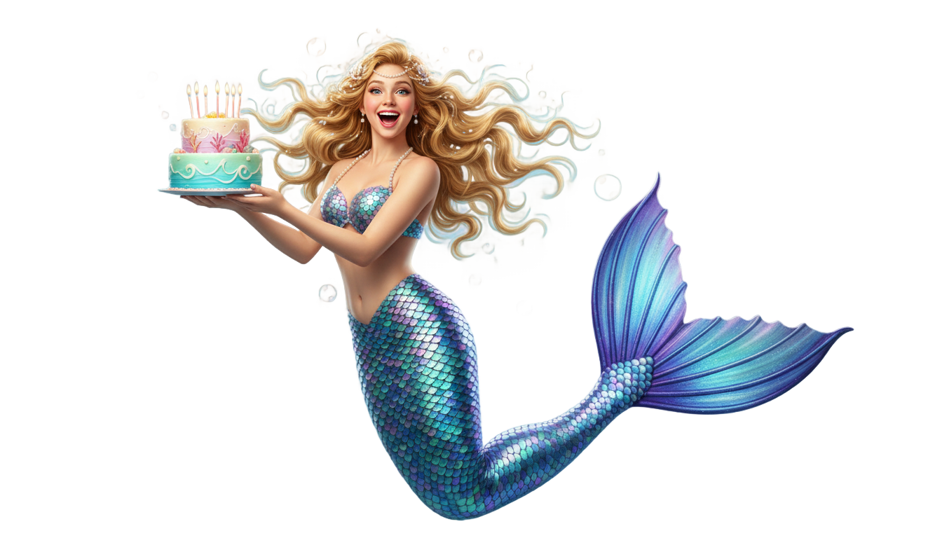 happy birthday mermaid png PNG transparent background
