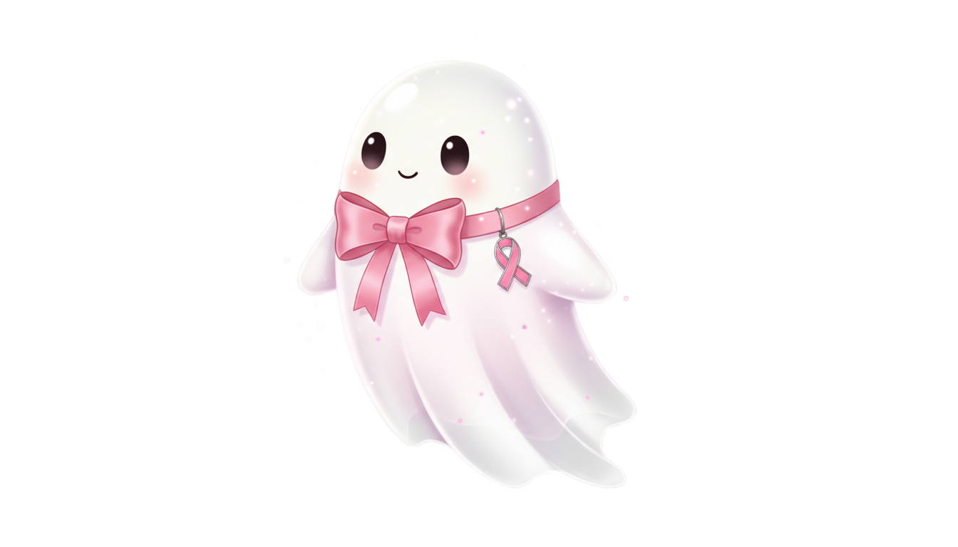 in october we wear pink ghost png PNG transparent background