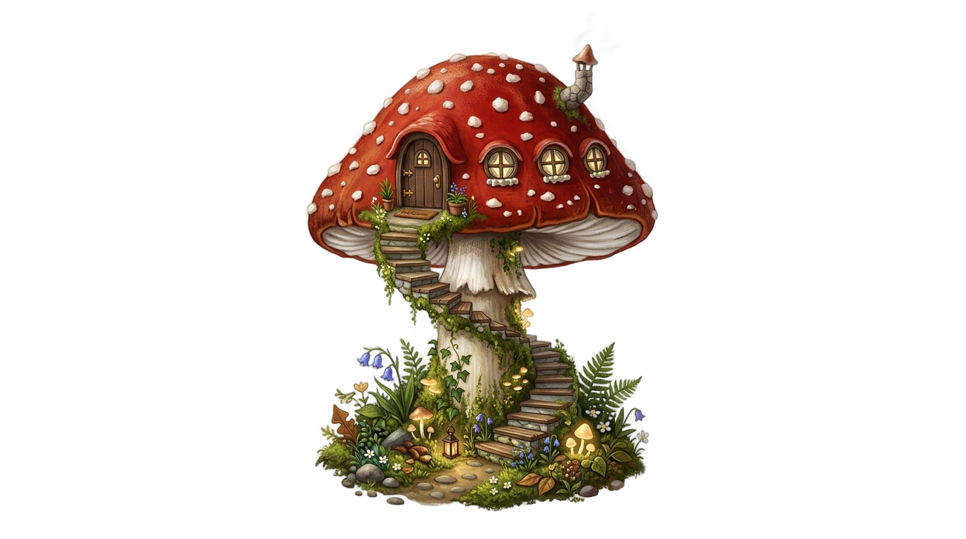 fairy mushroom house png PNG transparent background