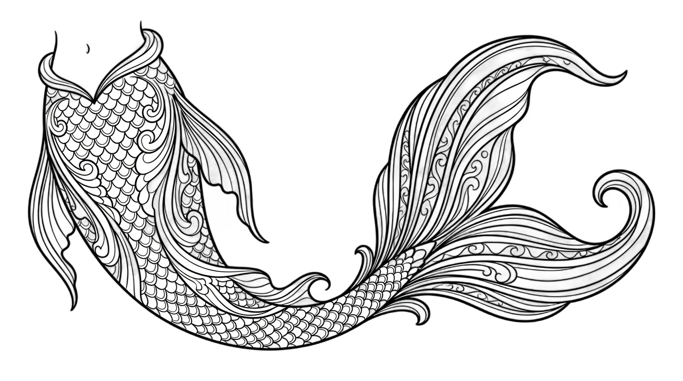 mermaid tail outline png PNG transparent background