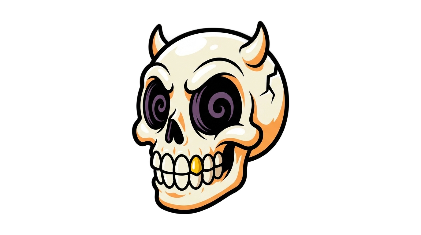 skull mascot logo png PNG transparent background
