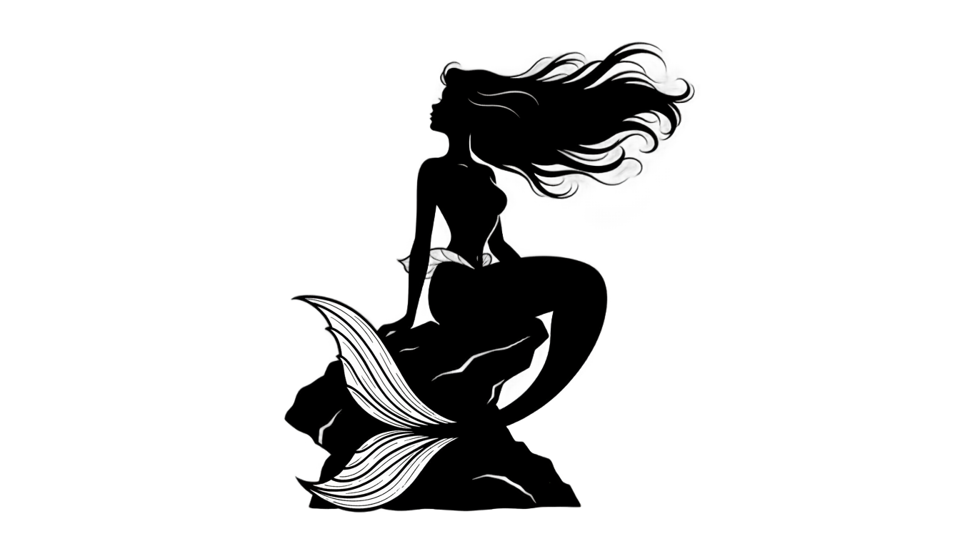 ariel little mermaid silhouette png PNG transparent background