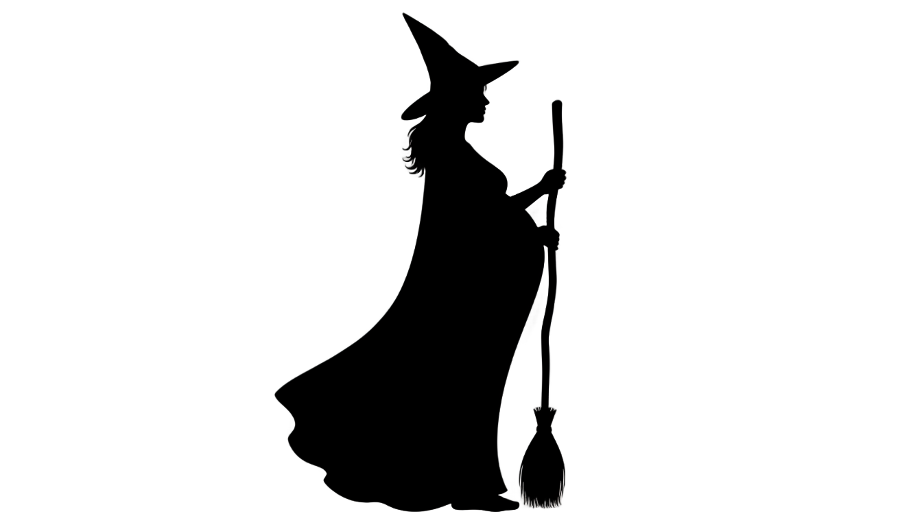 pregnant witch silhouette png PNG transparent background