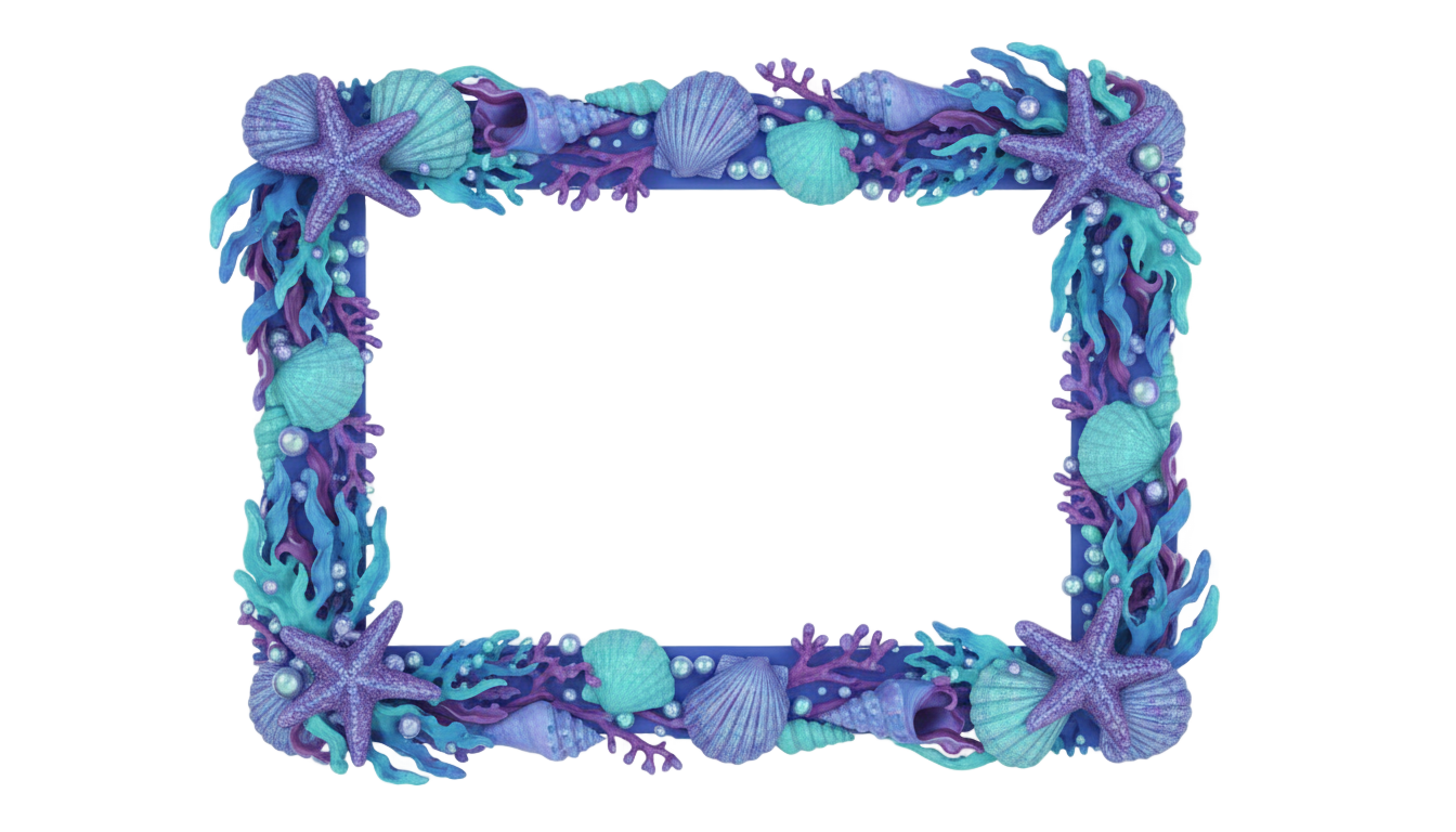 little mermaid frame png PNG transparent background