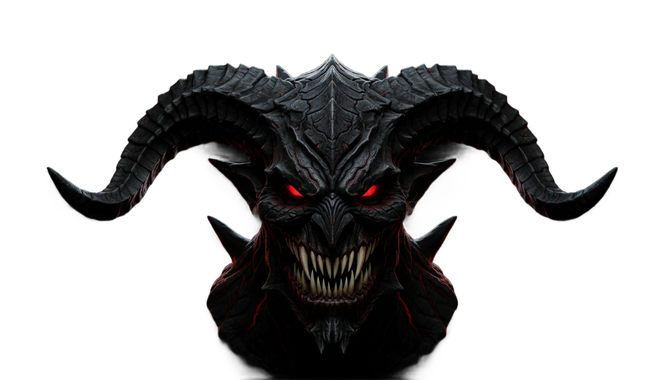 extreme demon face png PNG transparent background