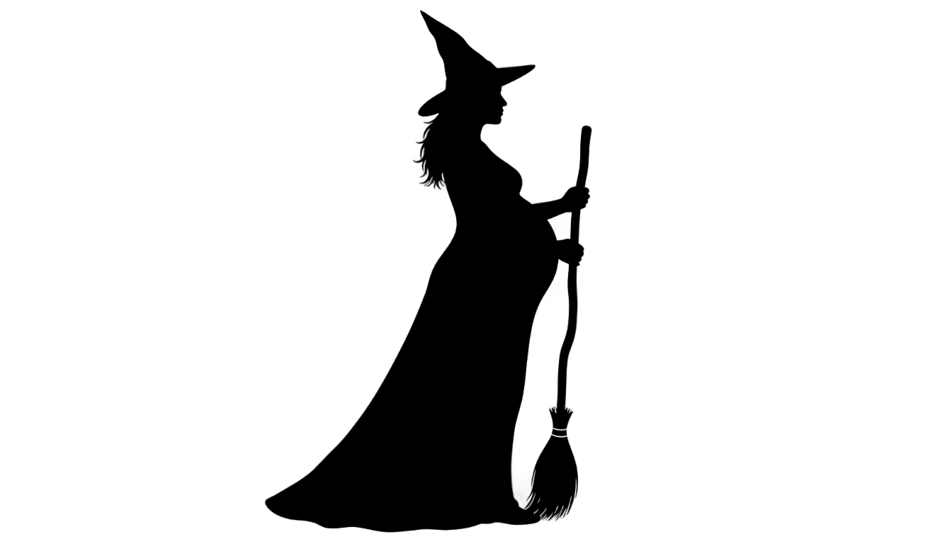 pregnant witch silhouette png PNG transparent background