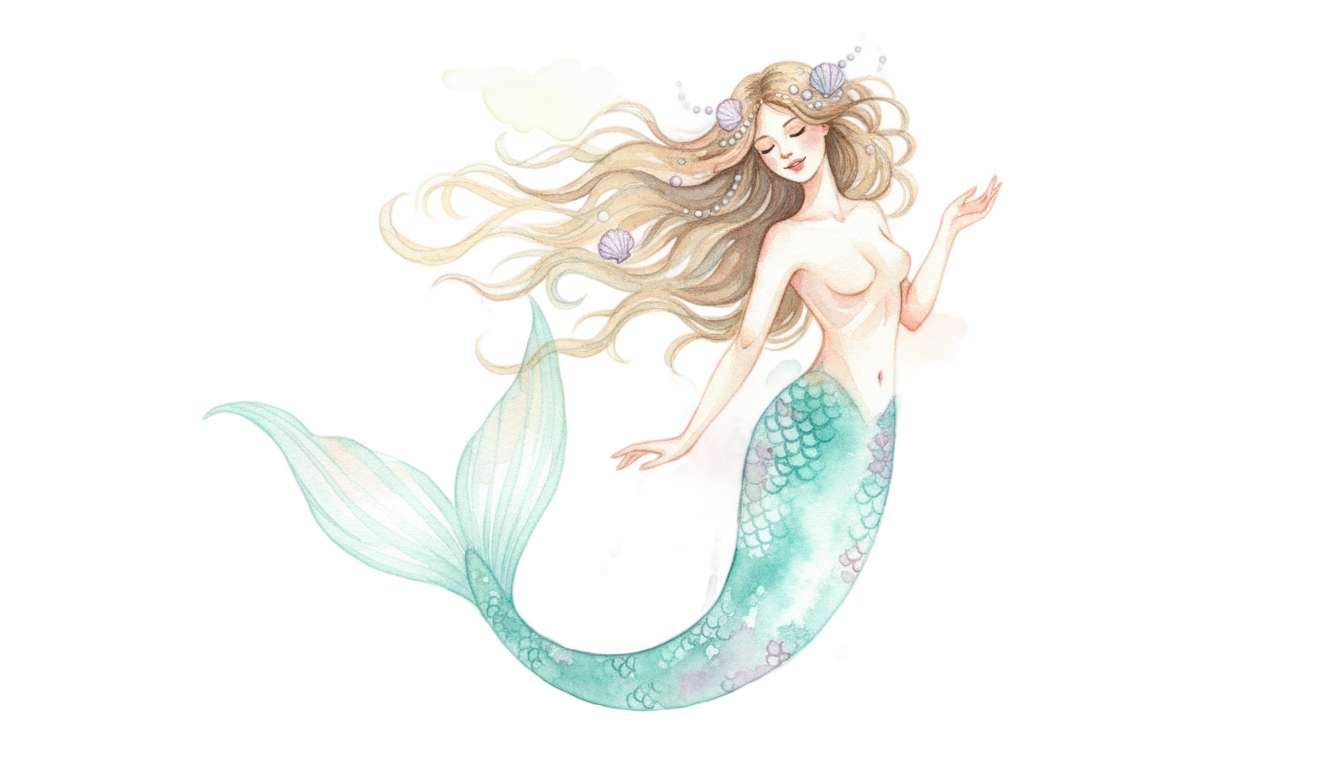 watercolor mermaid png PNG transparent background