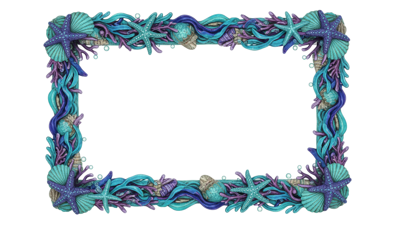 little mermaid frame png PNG transparent background