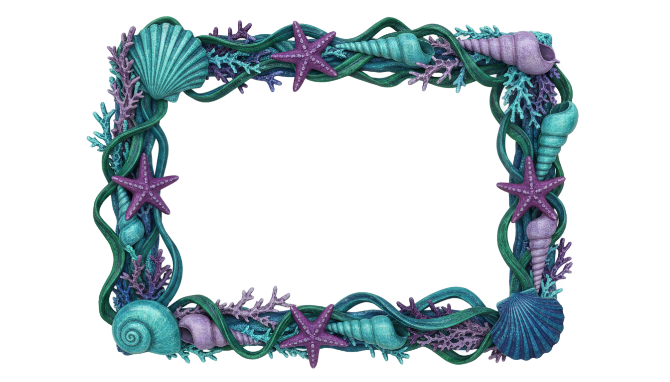little mermaid frame png PNG transparent background