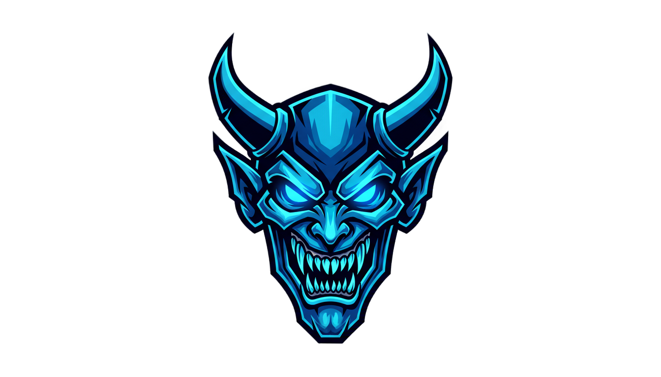 blue demon logo png PNG transparent background