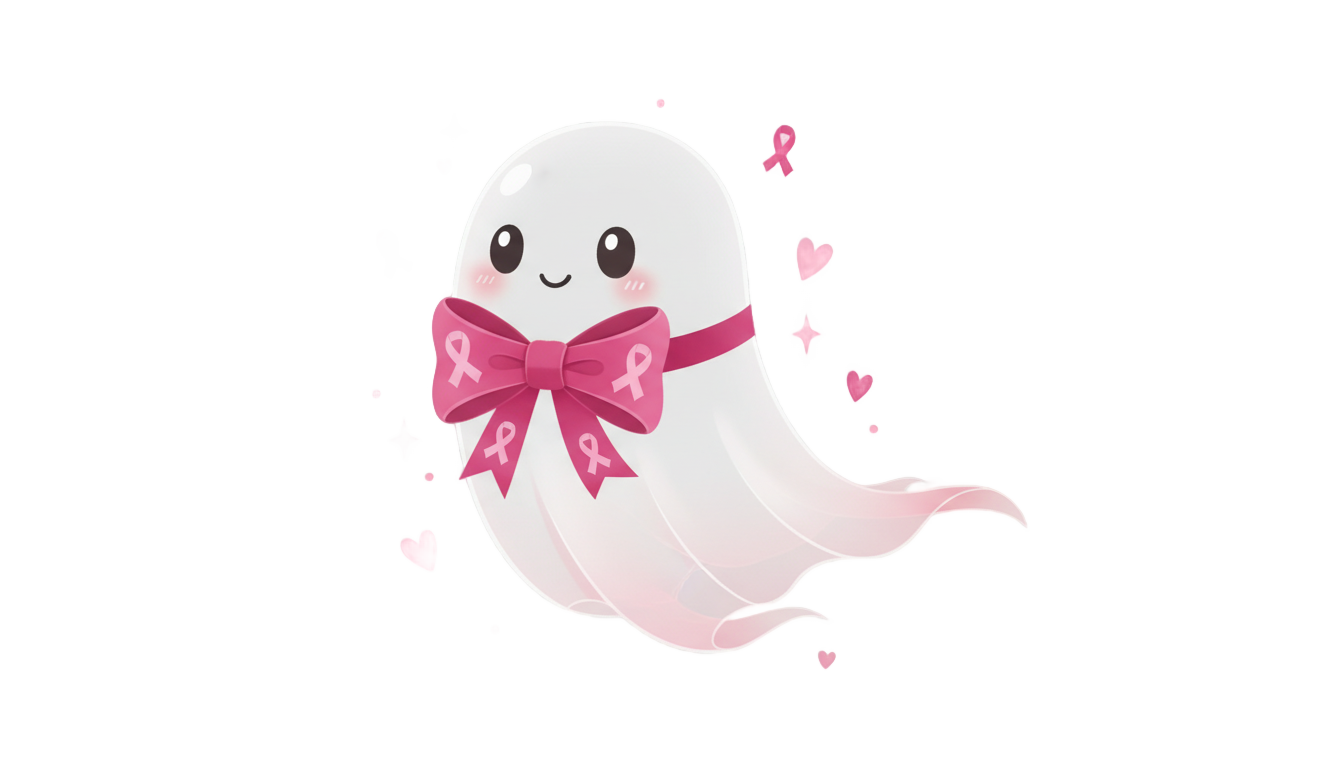 in october we wear pink ghost png PNG transparent background