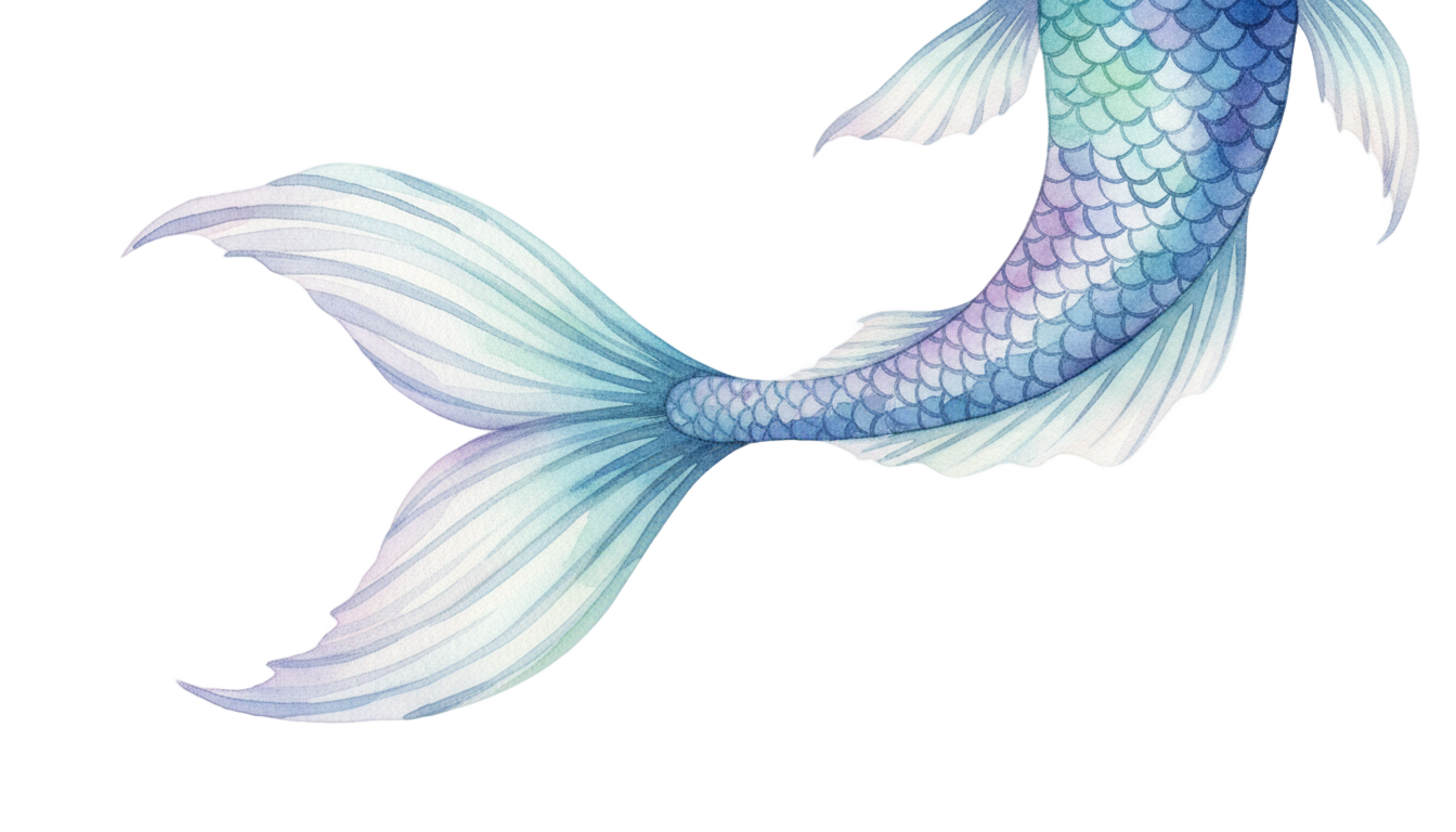 watercolor mermaid tail png PNG transparent background