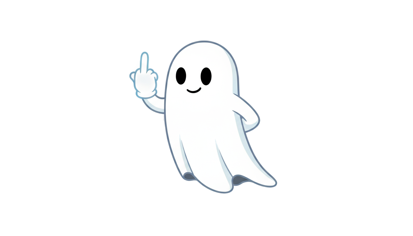 ghost middle finger png PNG transparent background