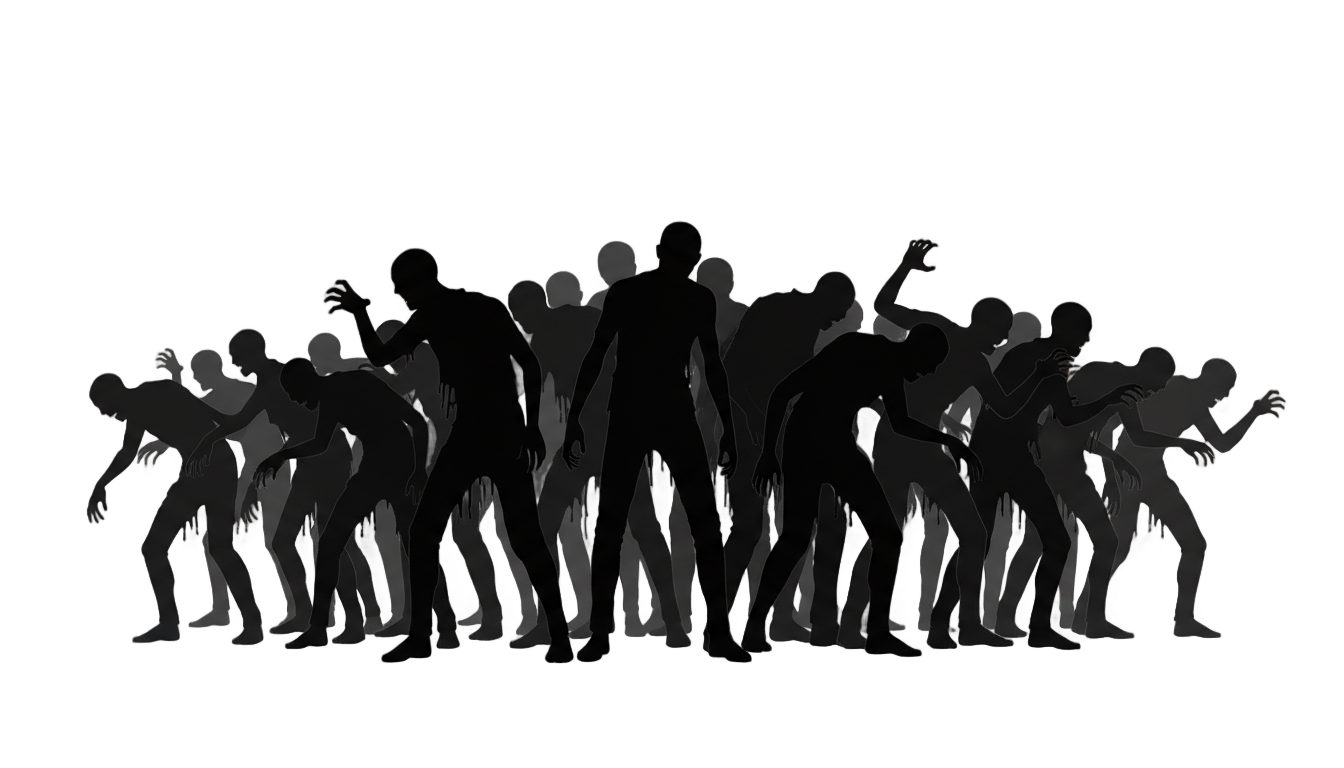 zombie horde silhouette png PNG transparent background
