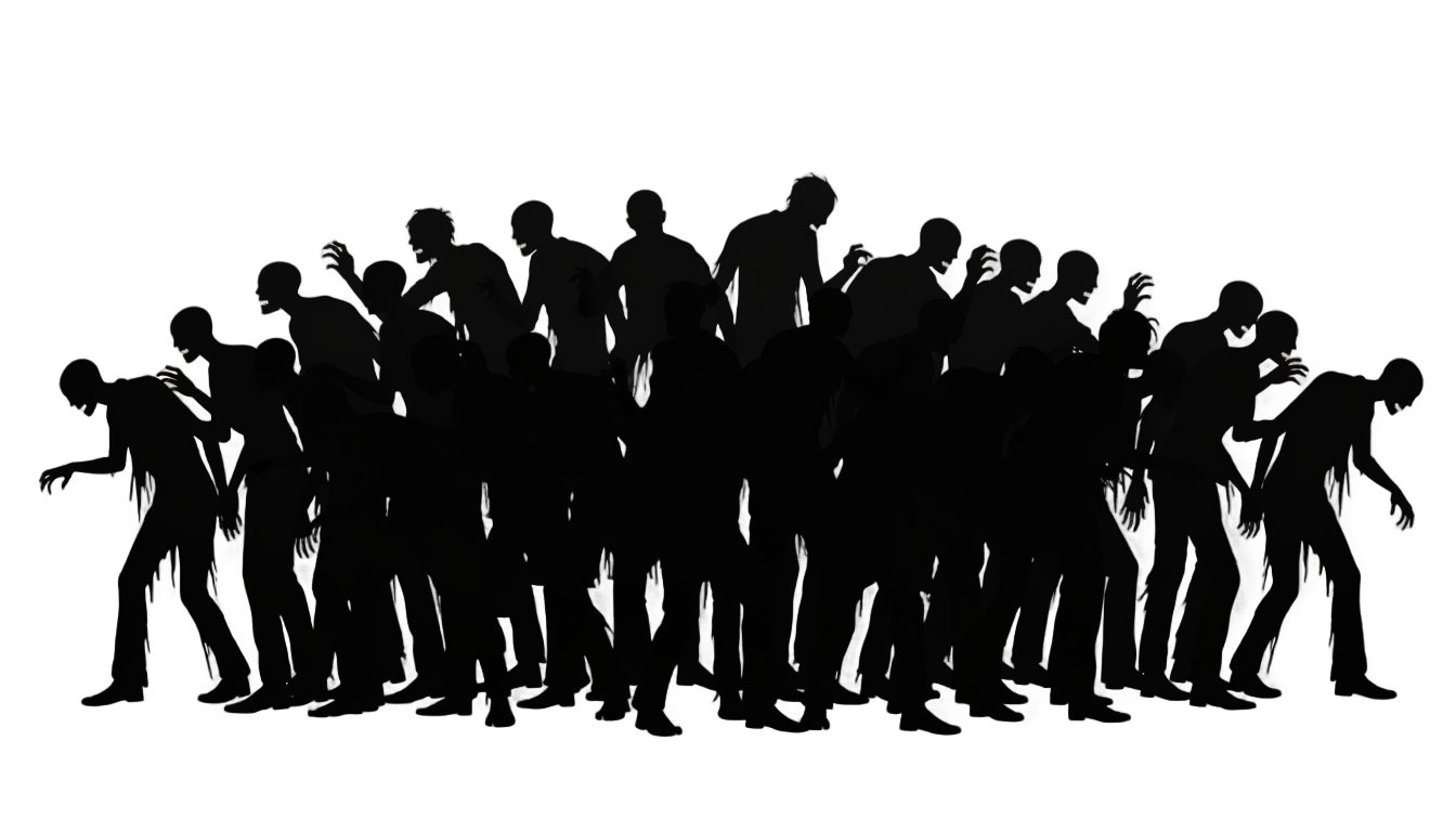 zombie horde silhouette png PNG transparent background