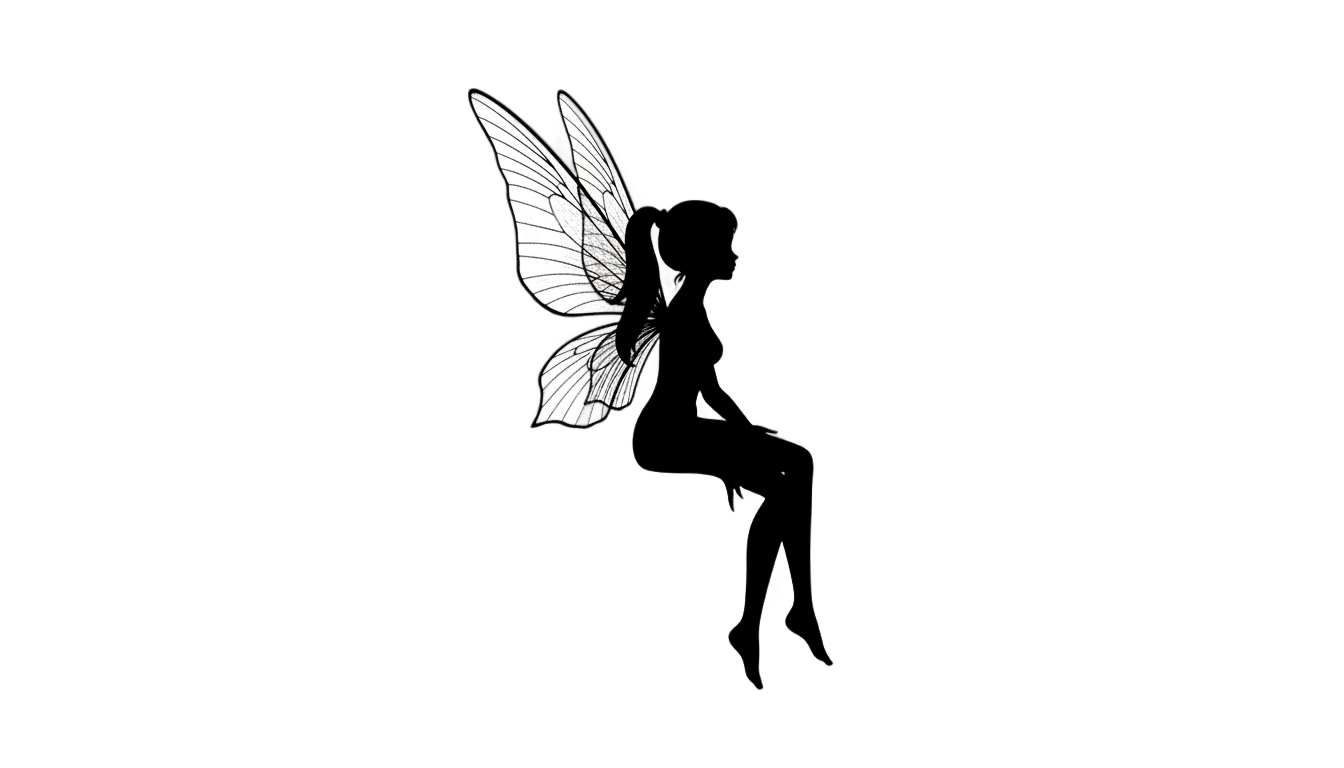 sitting fairy silhouette png PNG transparent background
