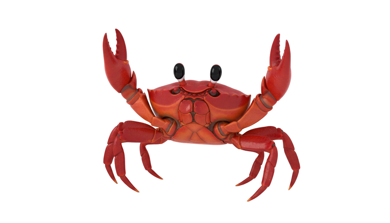 little mermaid crab png PNG transparent background
