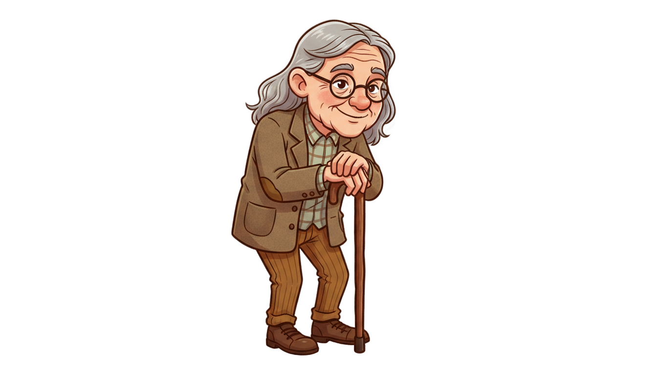 old person png cartoon PNG transparent background