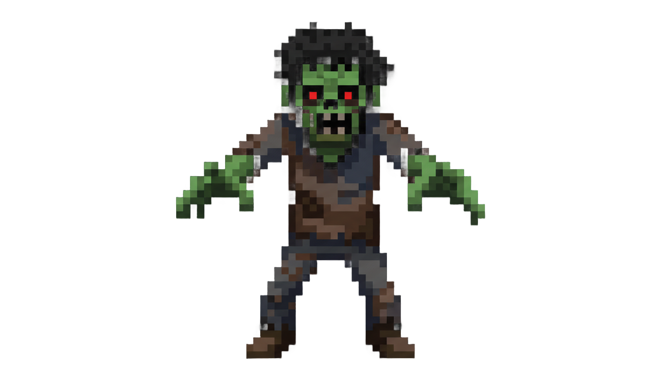 zombie pixel art png PNG transparent background